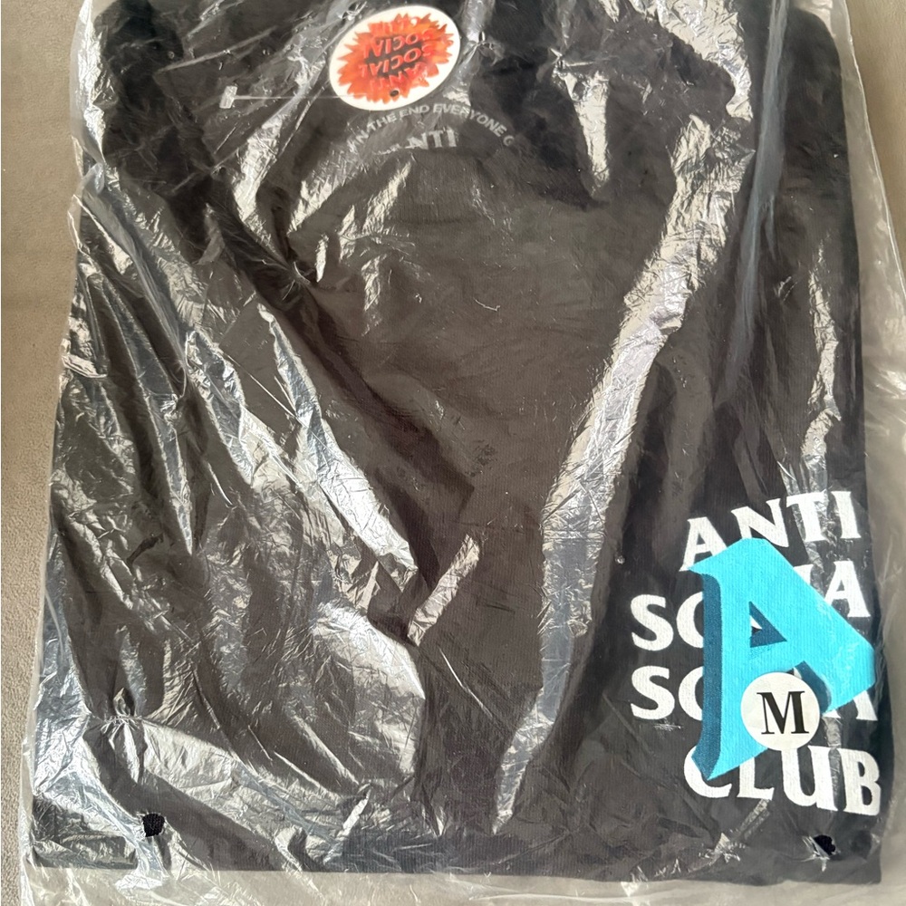 Anti Social Social Club Black "A is for" Tee with Blue Logo